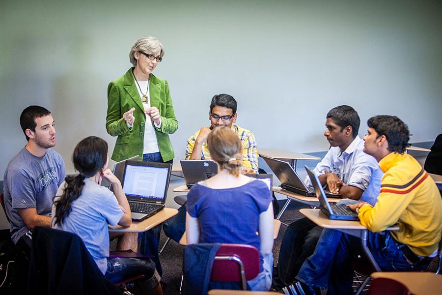 Dr. Carol Spradling instructs students in a Northwest classroom in 2011.